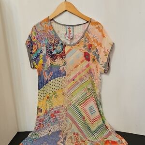 Johnny Was Multicolor Patchwork Women's Top